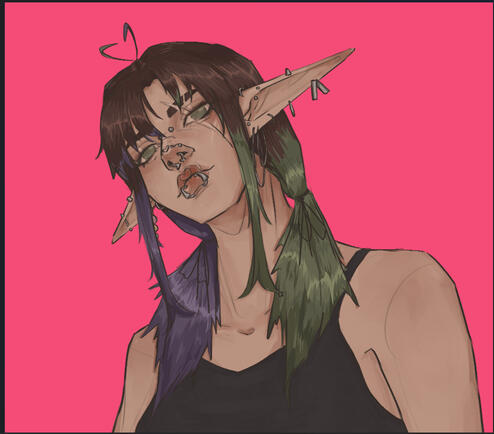 Lineart Bust Up Coloured