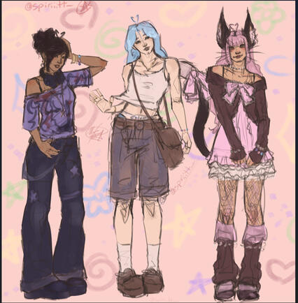 Coloured Sketch TWO Additional Characters